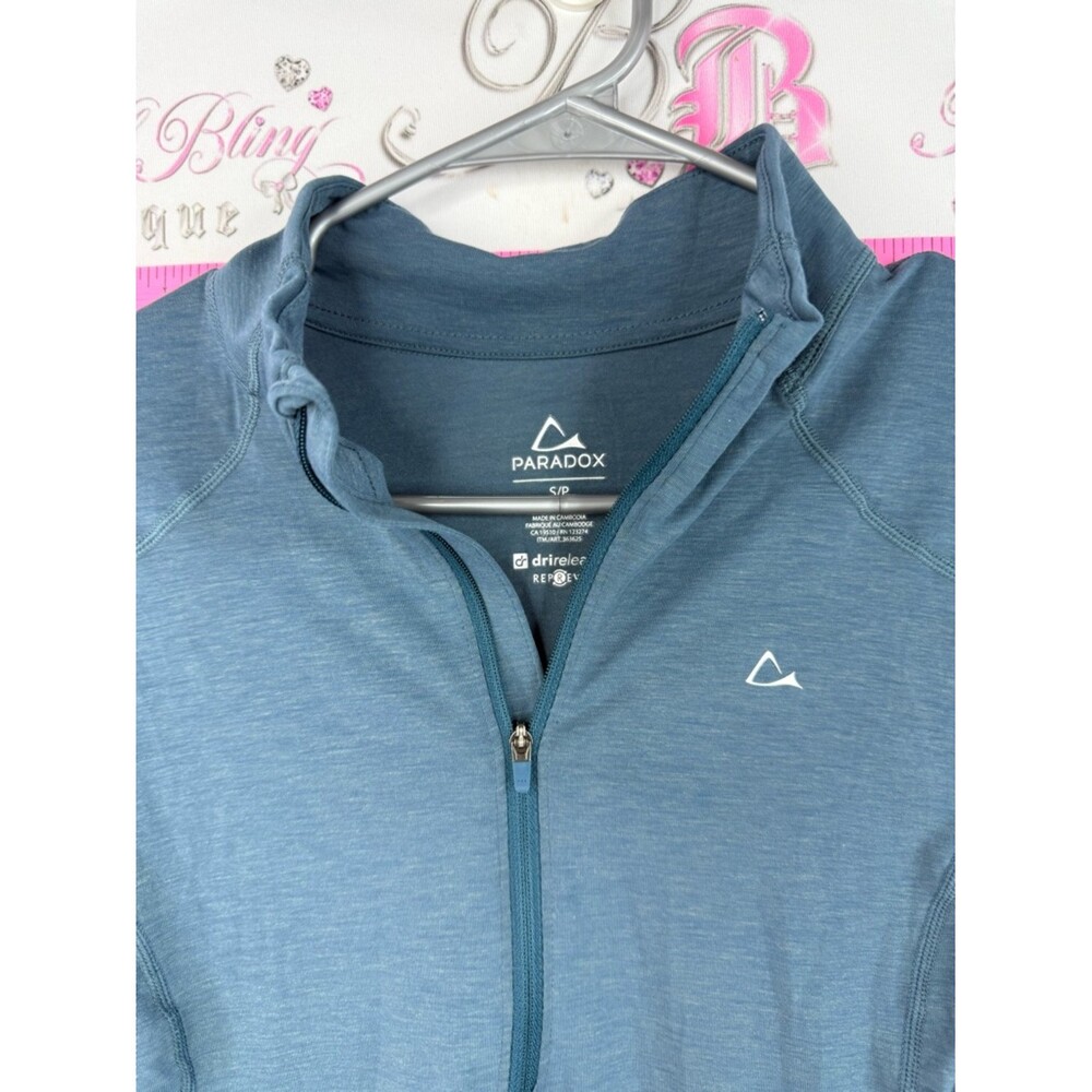Paradox sweater drirelease repreve blue half zip Slate Blue Quarter-Zip Pullover - Picture 9 of 14